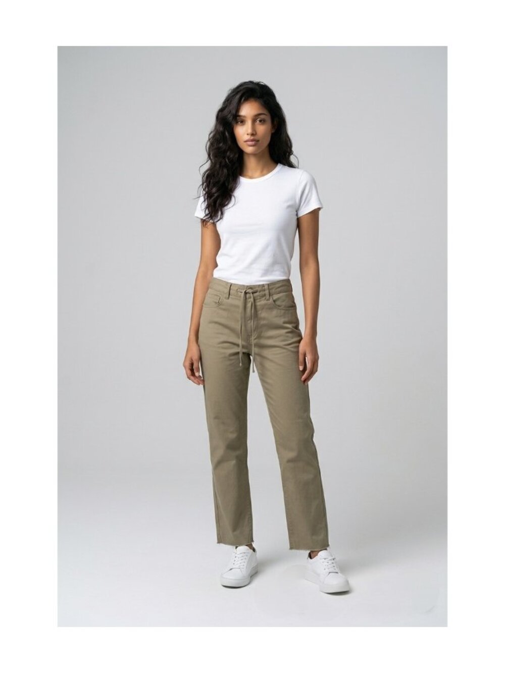 NWT Rewash Super High Rise Wide Leg Pull On Pants Olive Green Size S